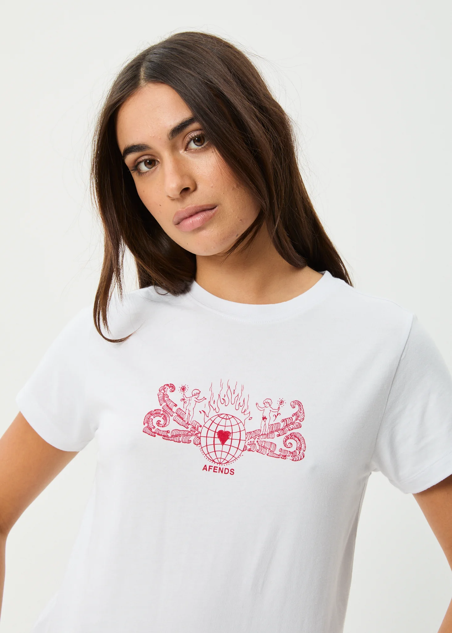 AFENDS Womens Bonfire - Regular Tee - White - Image 2