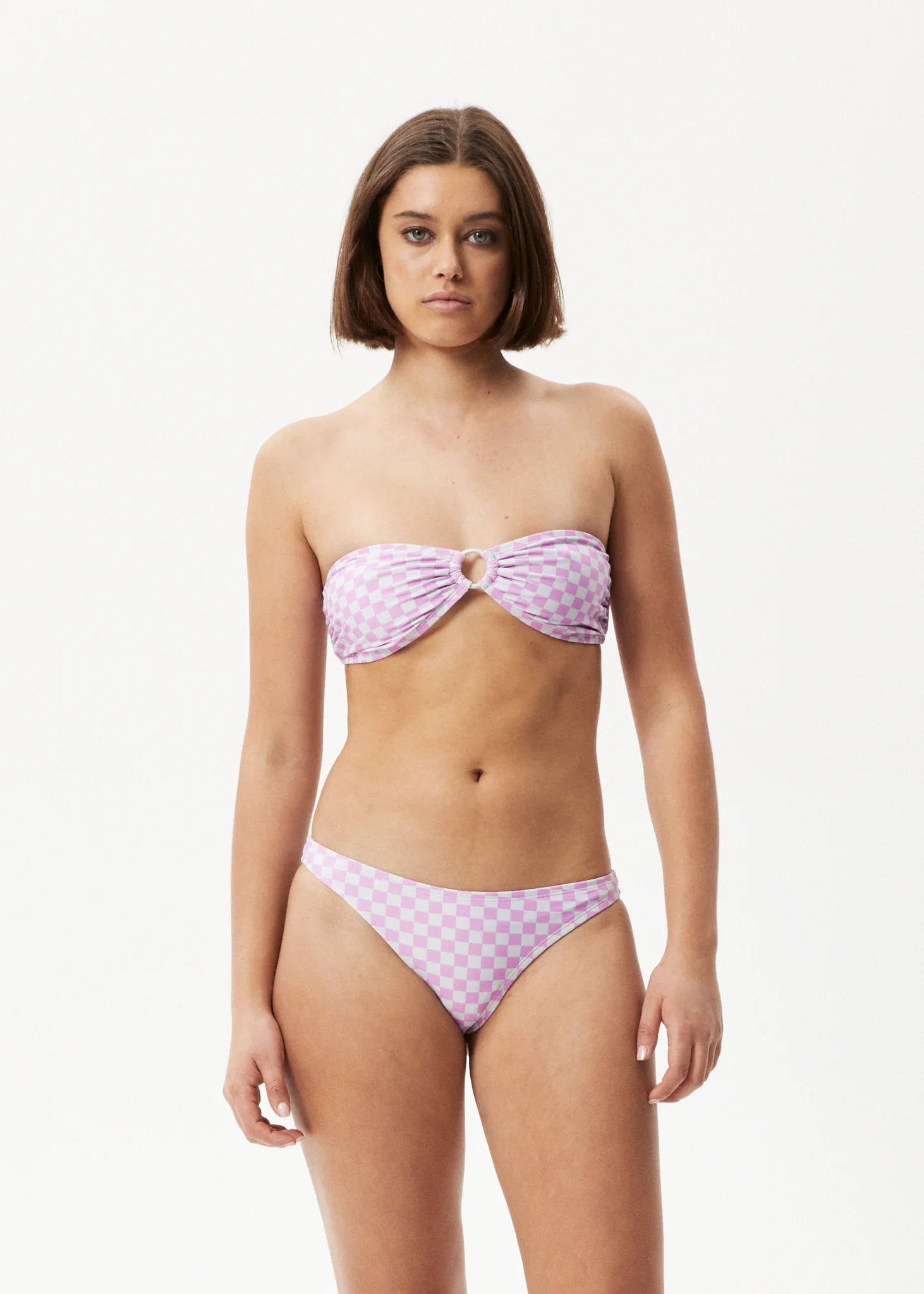 AFENDS Womens Carlo - Check Bikini Bottom - Candy - Image 3