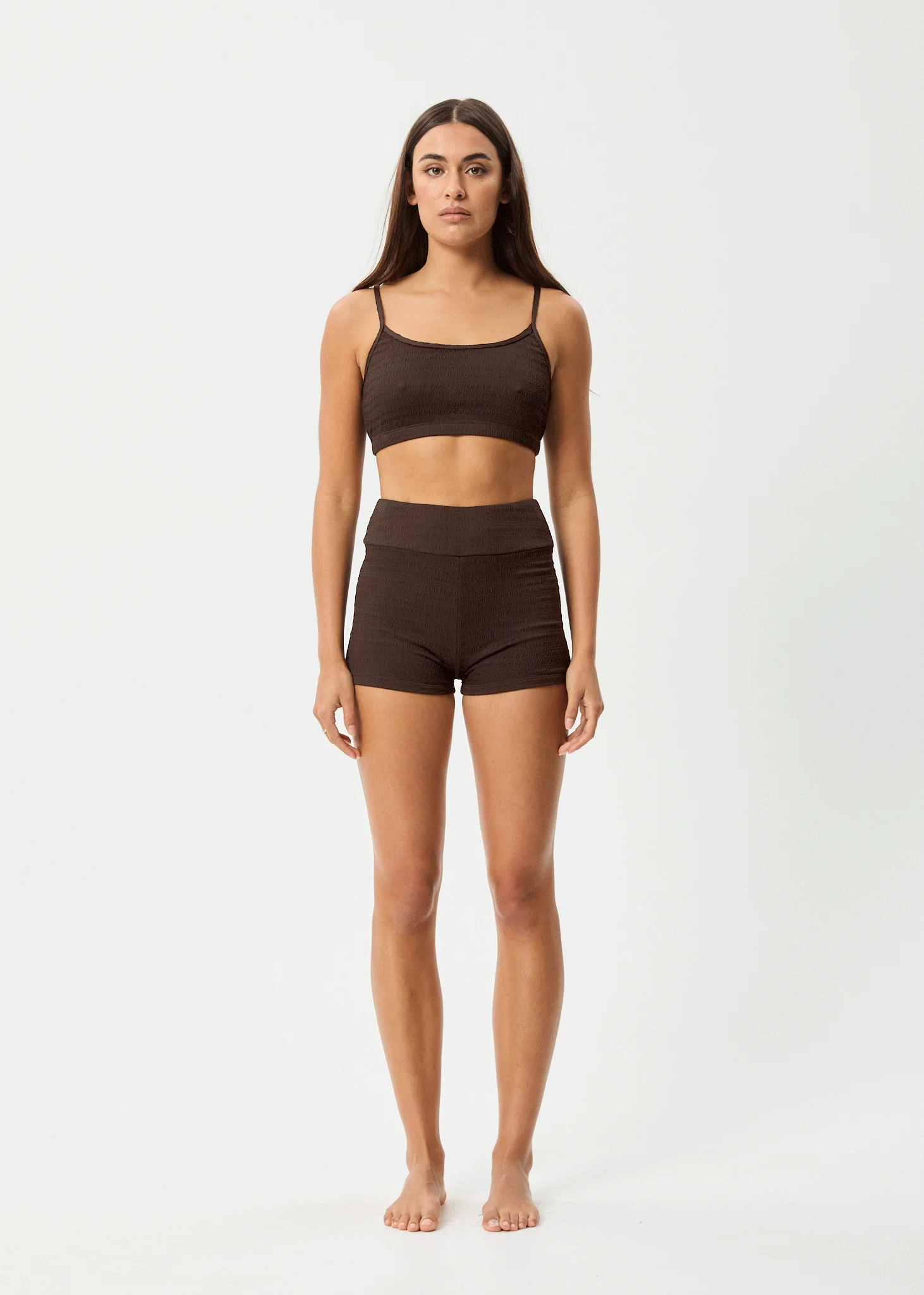 AFENDS Womens Cleo - Swim Short - Coffee - Image 8