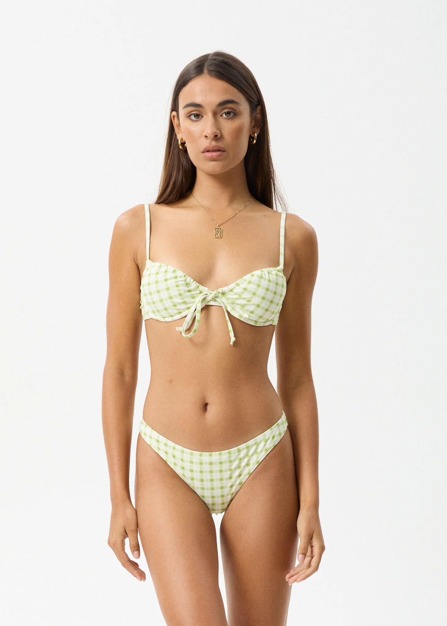 AFENDS Womens Darcy - Check Bikini Bottom - Lemongrass Check - Image 7