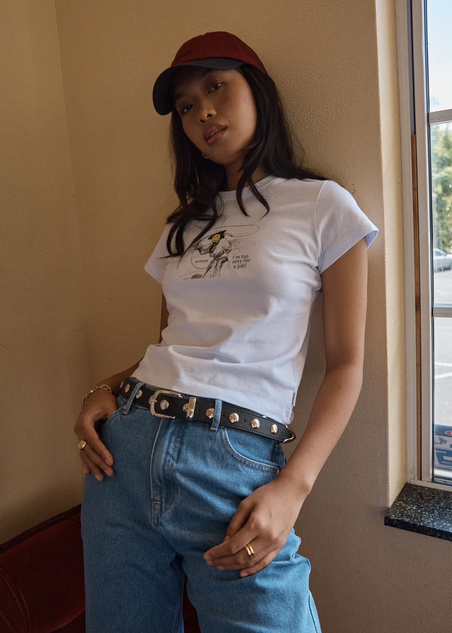 AFENDS Womens Day Job - Baby Tee - White - Image 7