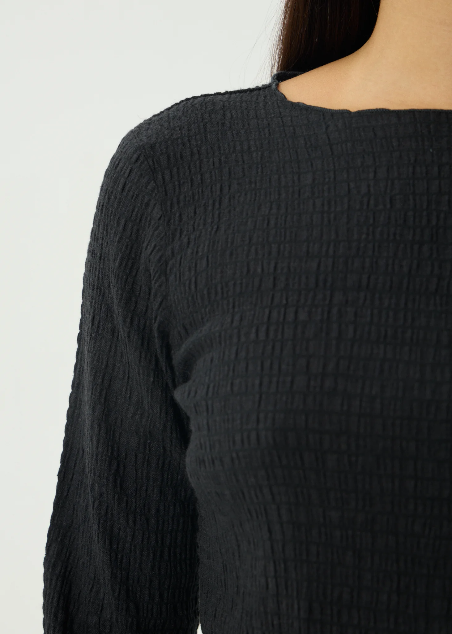 AFENDS Womens Focus - Seersucker Long Sleeve Top - Black - Image 11