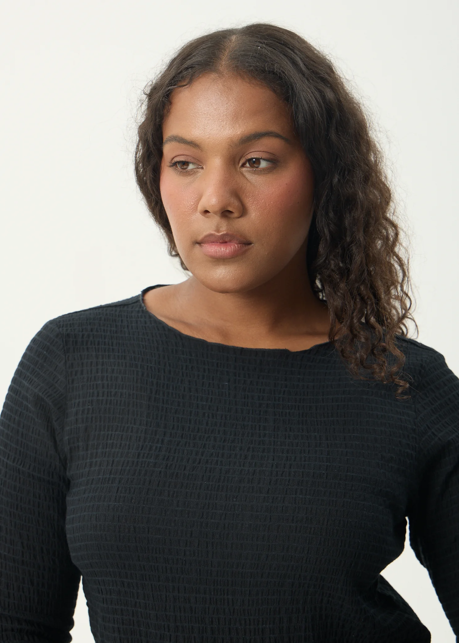 AFENDS Womens Focus - Seersucker Long Sleeve Top - Black - Image 12
