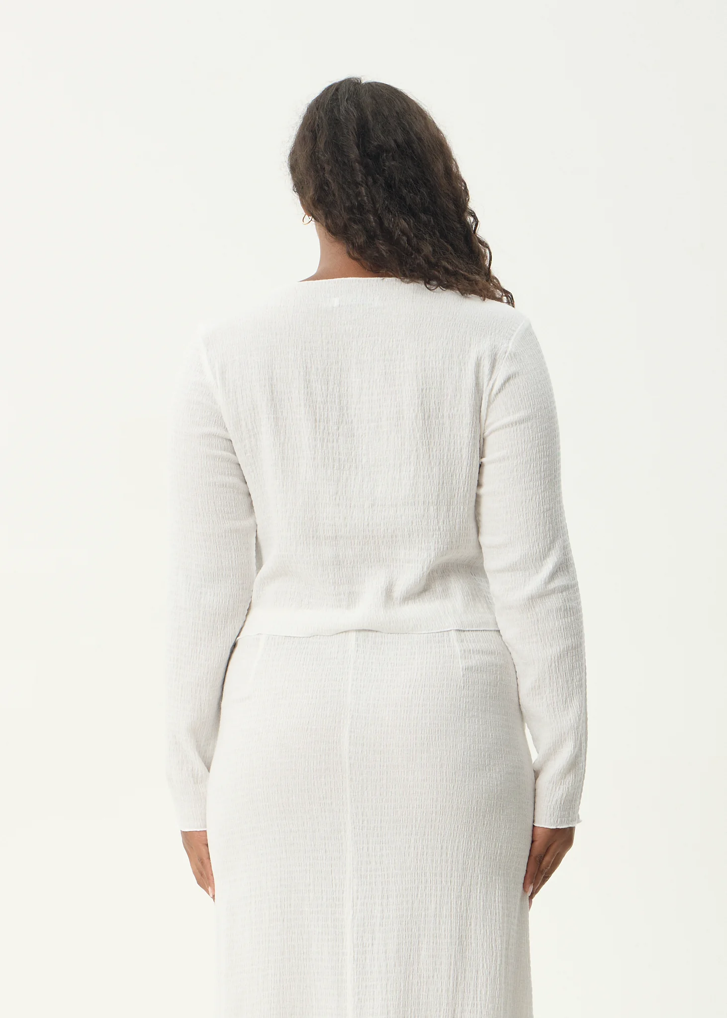 AFENDS Womens Focus - Seersucker Long Sleeve Top - Off White - Image 12
