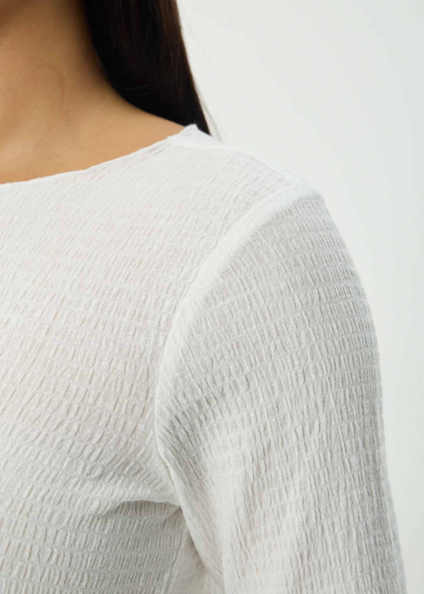 AFENDS Womens Focus - Seersucker Long Sleeve Top - Off White - Image 13