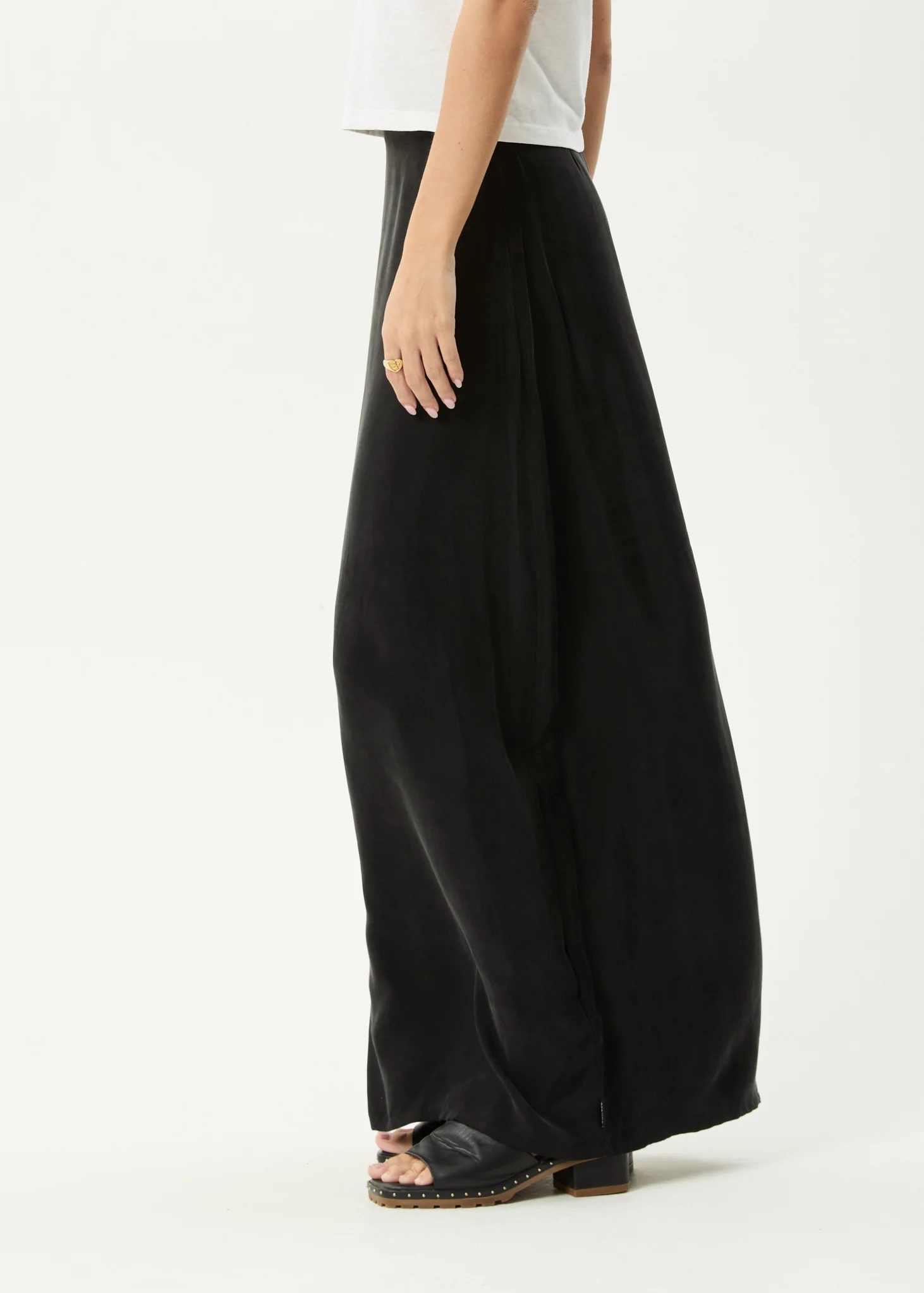 AFENDS Womens Grace - Cupro Maxi Skirt - Black - Image 4