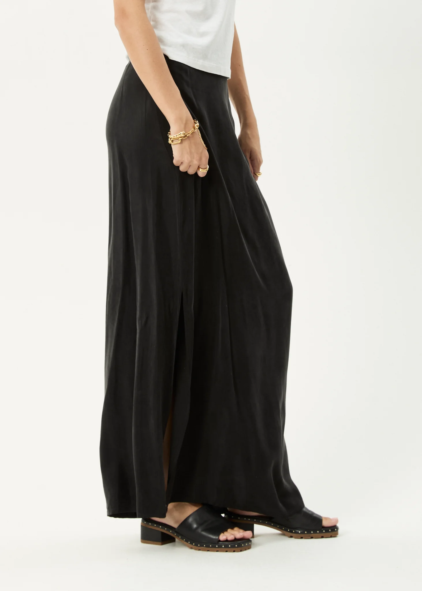 AFENDS Womens Grace - Cupro Maxi Skirt - Black - Image 6