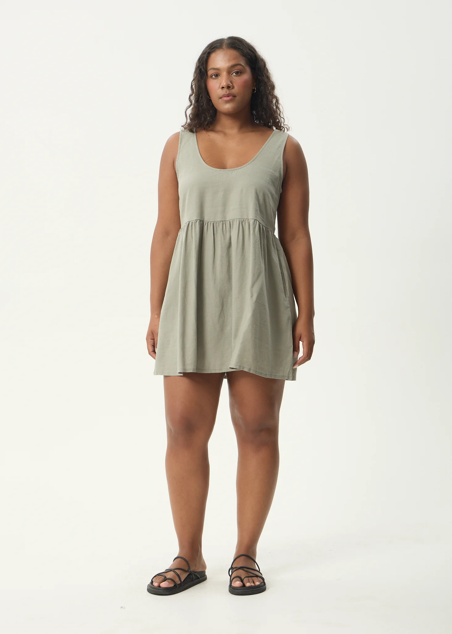 AFENDS Womens Jesse - Mini Dress - Olive - Image 4