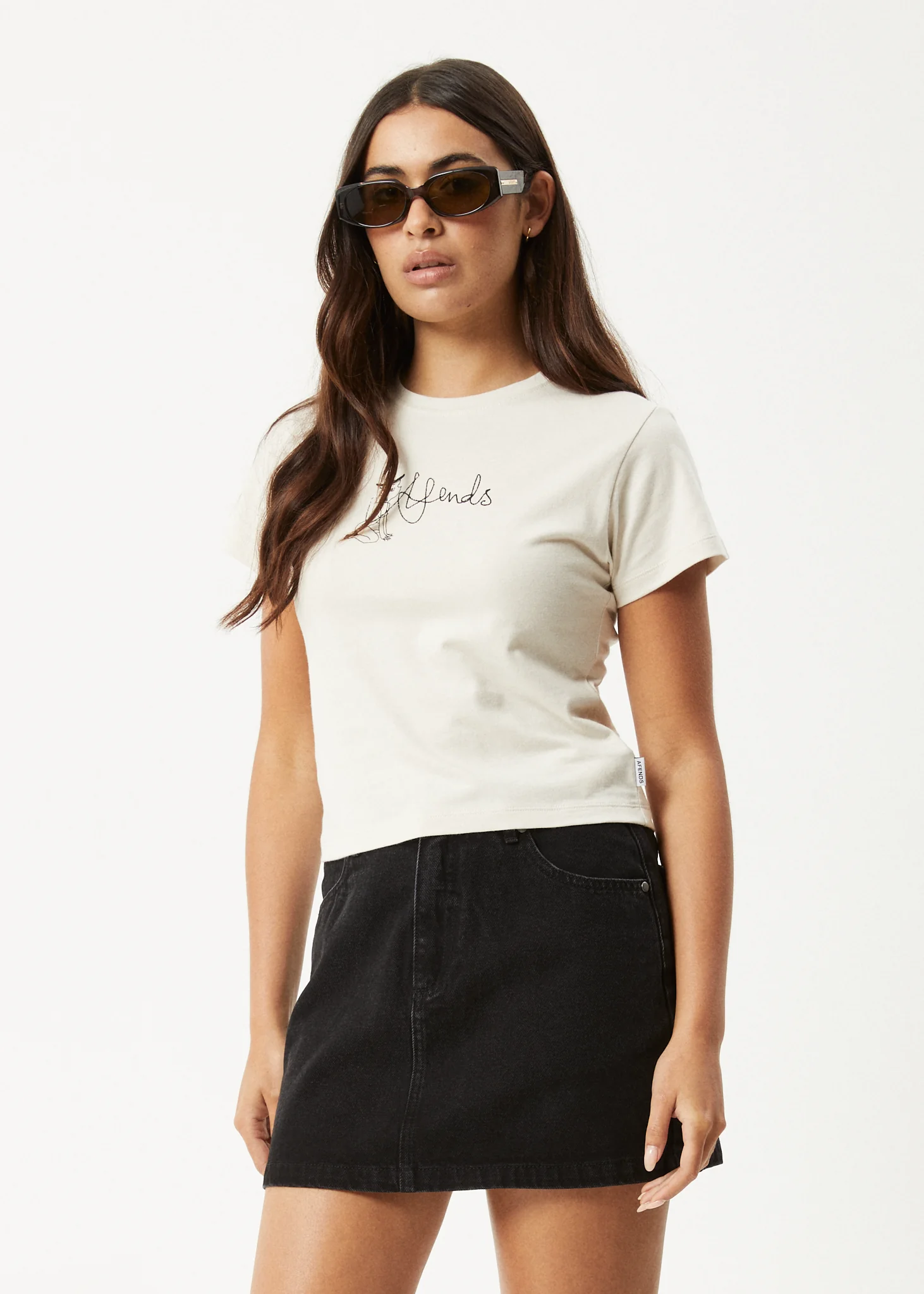 AFENDS Womens Karlee -  Baby Tee - Moonbeam - Image 3