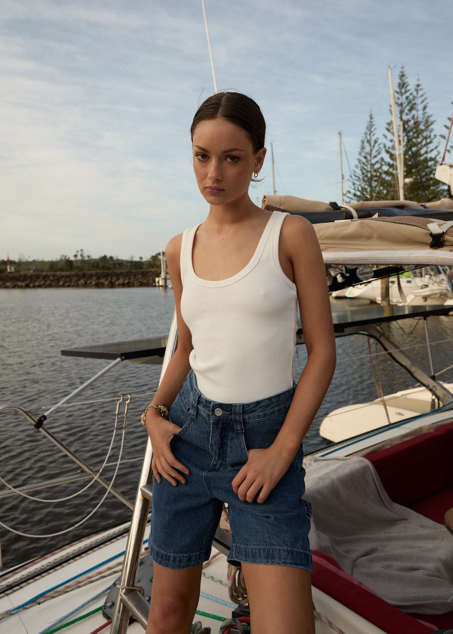 AFENDS Womens Layden - Rib Singlet - White - Image 4