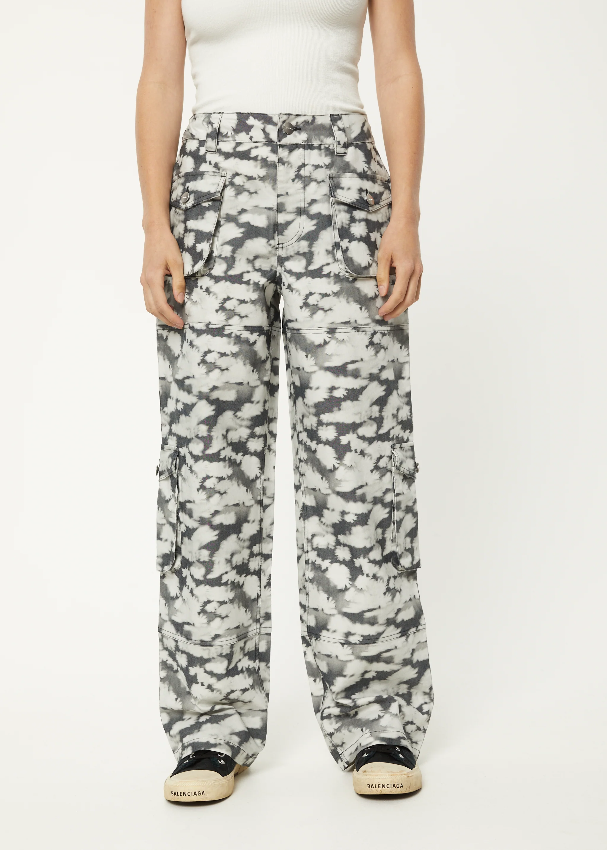 AFENDS Womens Linger - Cargo Pant - Black Floral - Image 2