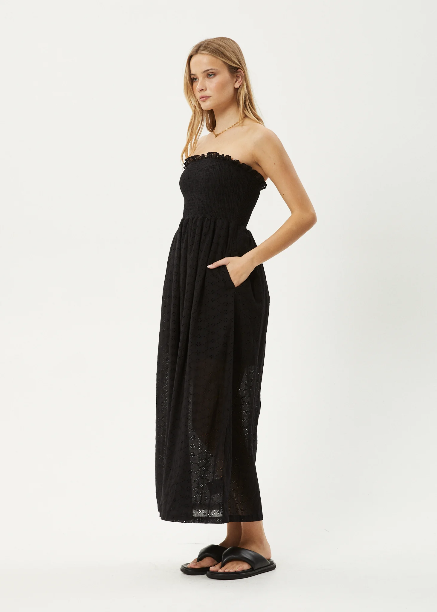 AFENDS Womens Marlow - Strapless Maxi Dress - Black - Image 3
