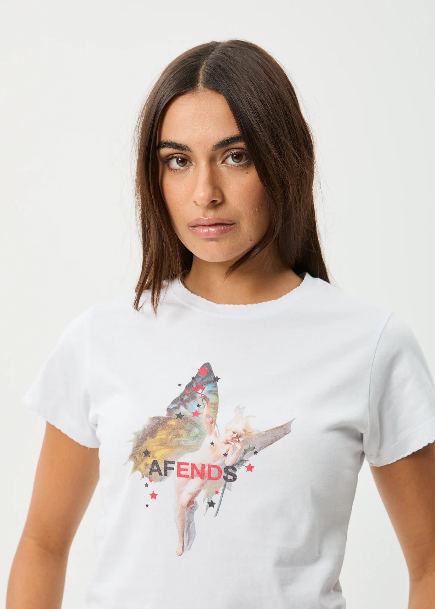 AFENDS Womens Pixie - Baby Tee - White - Image 2