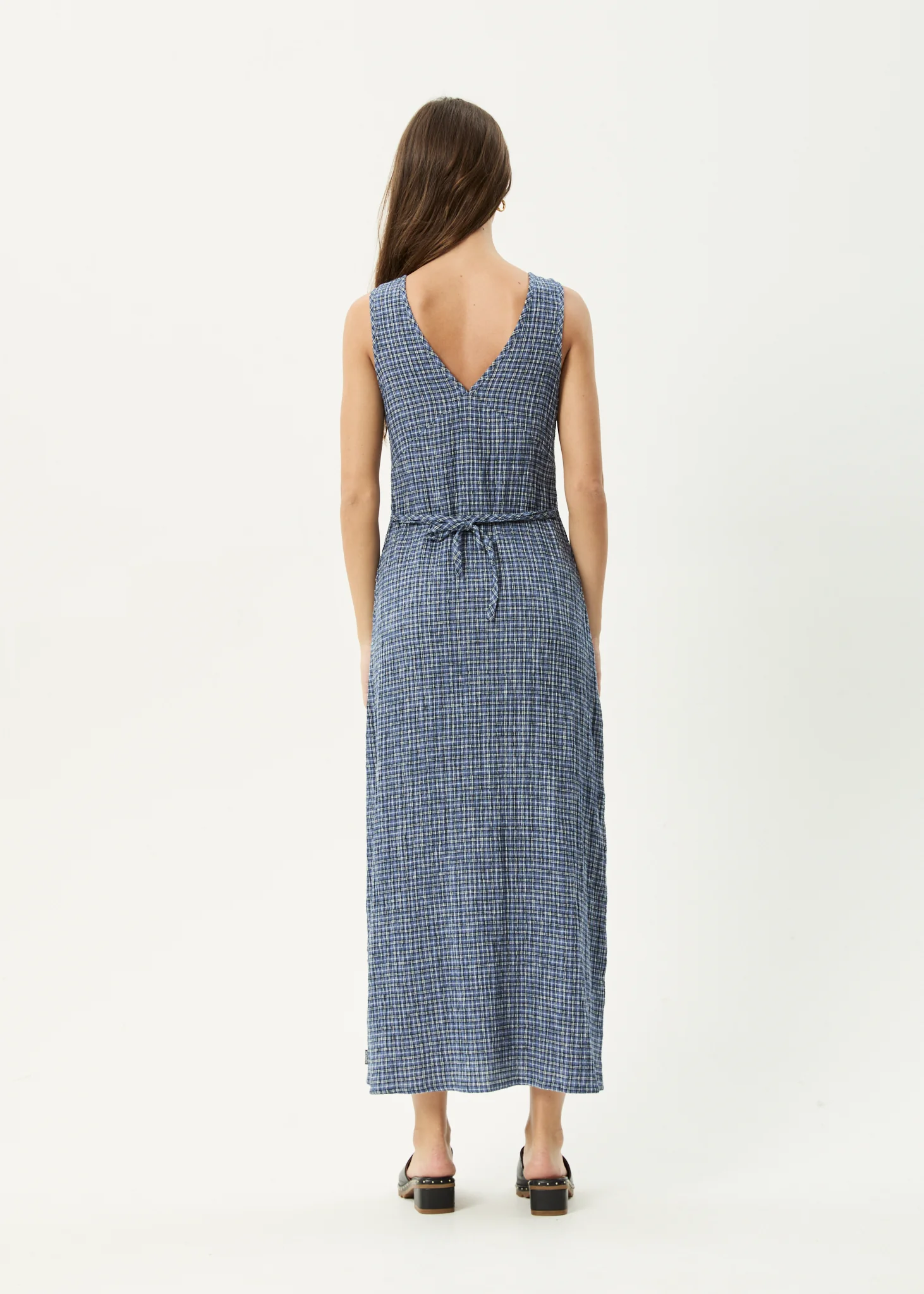AFENDS Womens Shipwreck - Seersucker Maxi Dress - Marlin - Image 10