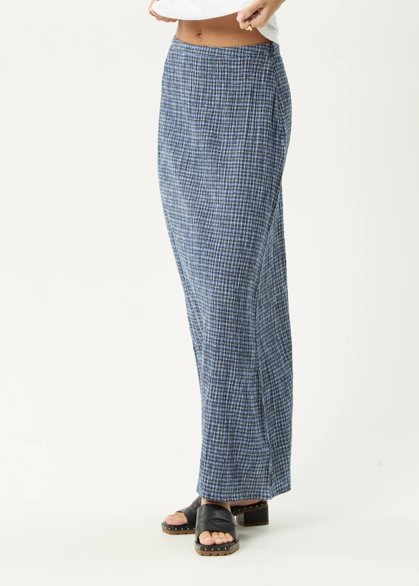 AFENDS Womens Shipwreck - Seersucker Maxi Skirt - Marlin - Image 6
