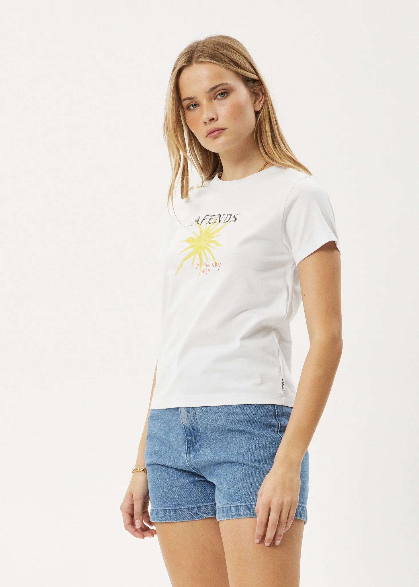 AFENDS Womens Sky High - Regular Tee - White - Image 3
