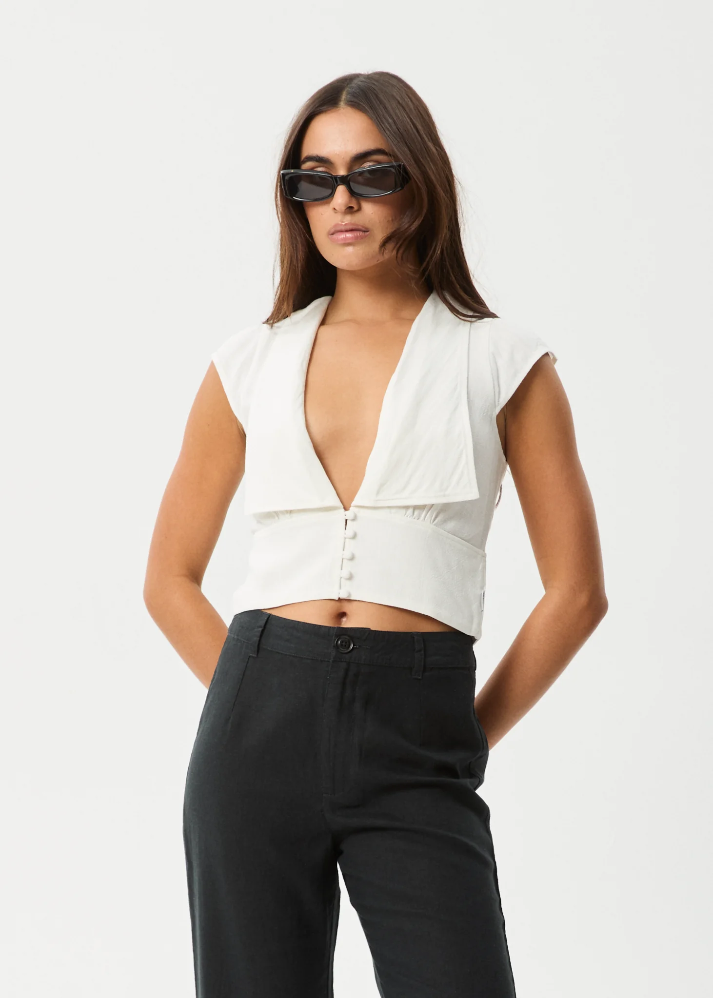 AFENDS Womens Twila - Button Up Top - White - Image 7